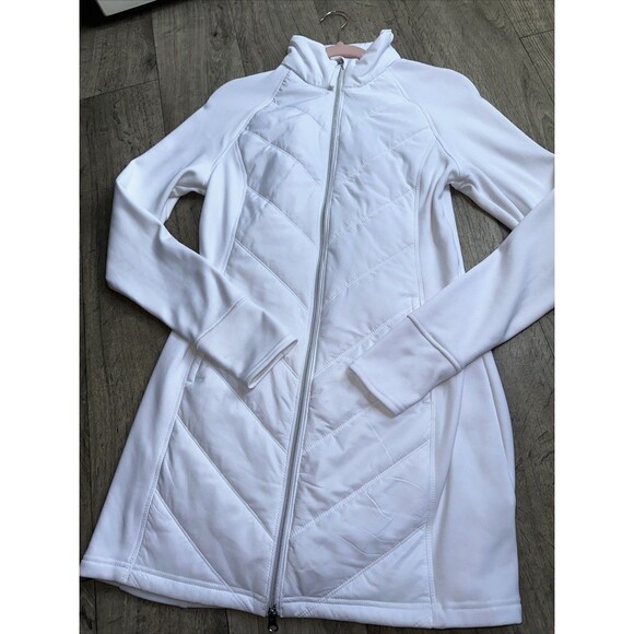Fila White Zip-Up Jacket Sport with‎ Quilted Panels Sku9 - Picture 3 of 12